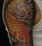 Chinese Fish Koi Quarter Sleeve Tattoos