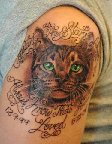 Cat Quarter SleeveTattoo Ideas