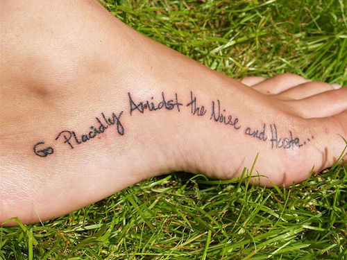 Stylish Words Graphics Tattoo On Heel