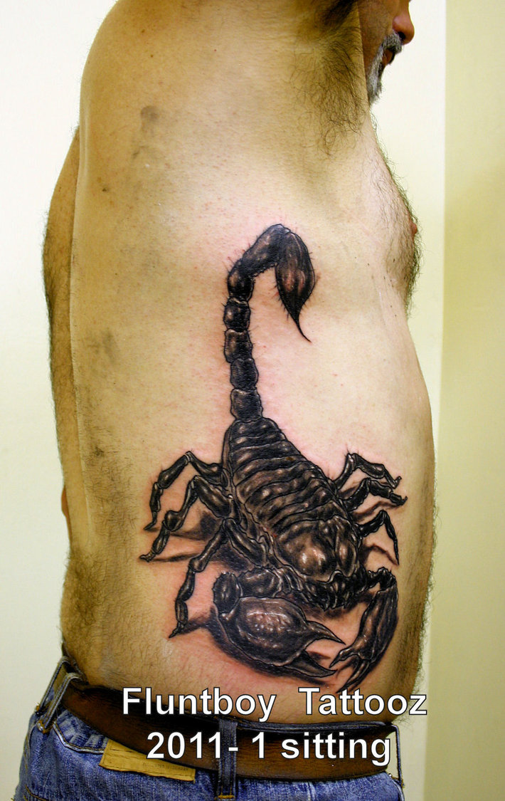 Amazing Scorpion Ribs Tattoo