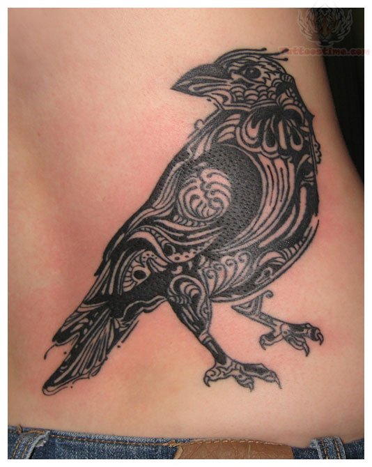 Cool Bird Tattoo On Men Rib Side