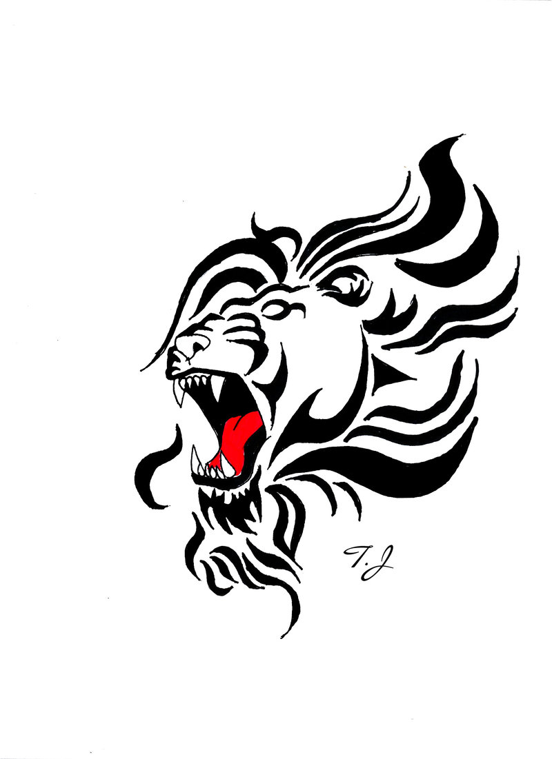 Tattoo Roaring Lion Drawing By Silgan