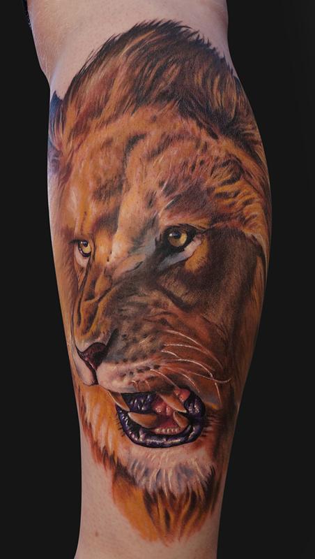 Symbol of Strength Roaring Lion Tattoo