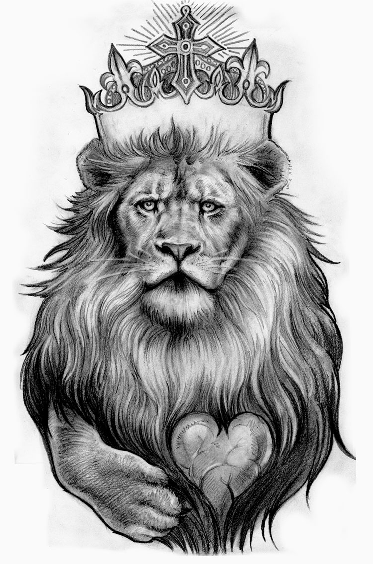 Lion and crown Tattoo Pictures