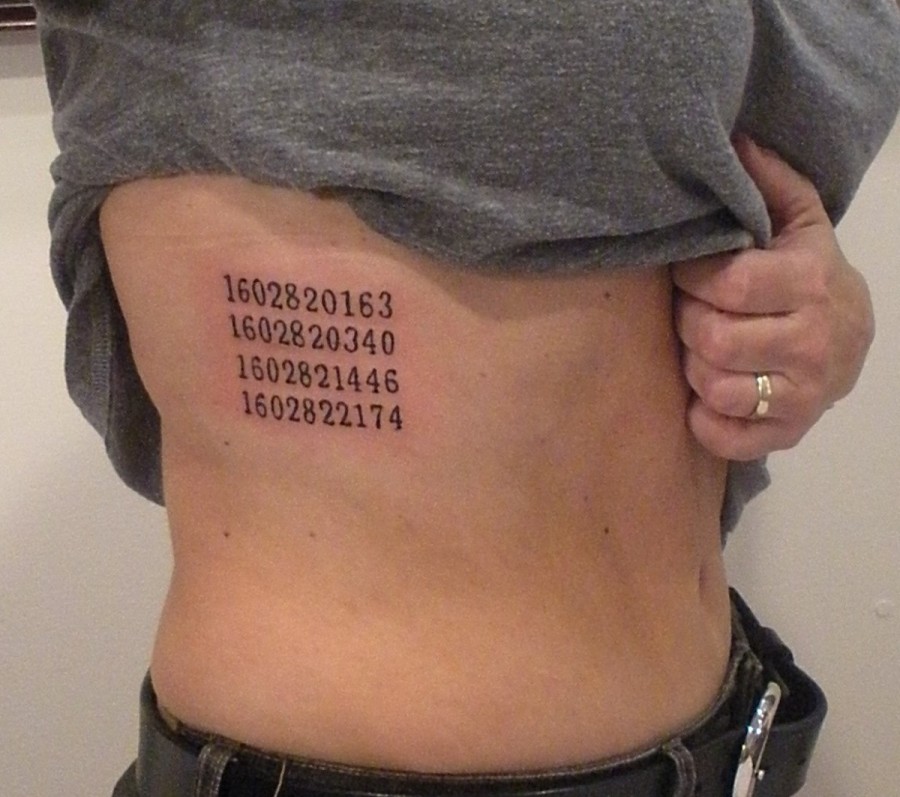 Numeric Ribs Tattoo Design