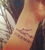 Roman Numeral Tattoo Design On Wrist