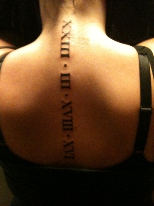 Roman Numerals Tattoo Picture