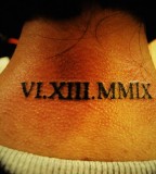 Roman Tattoo Design On Back Neck