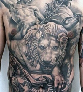 roman statue man chest tattoo roman statue man chest tattoo