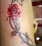 Rose Vines Tattoo Drawings for Girls