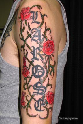 Exotic Roses Vines Tattoo Pictures