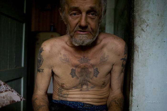 Old Man Russian Criminal Tatoos