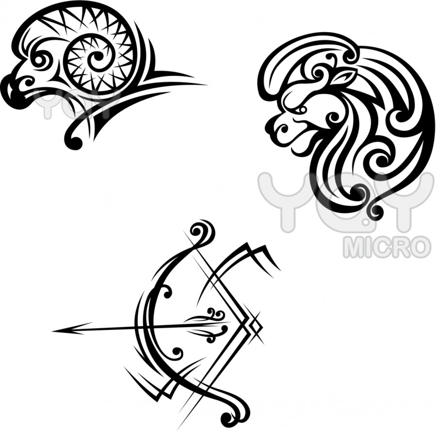 Leo Aries And Sagittarius Symbols for Tattoo Design Ideas