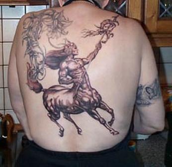 Great Sagittarius Zodiac Tattoos on Back