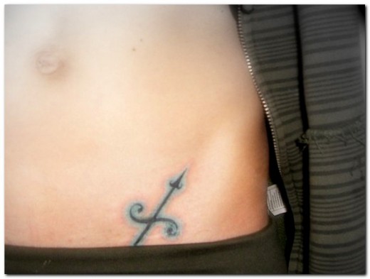 Sagittarius Symbol Tattoos on Hip