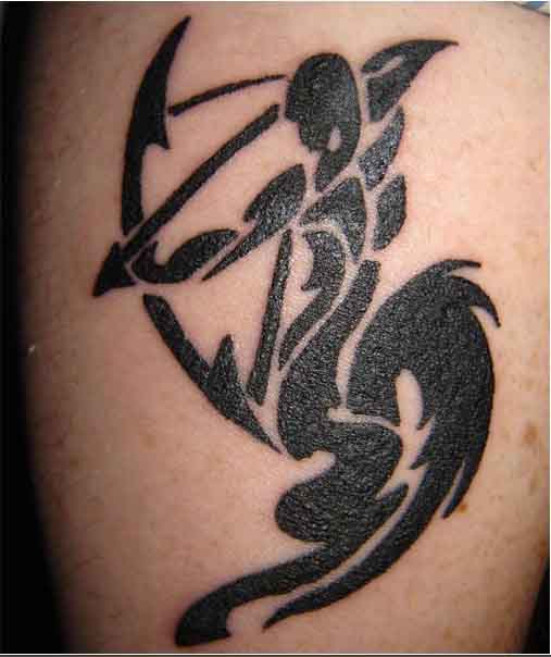 Tribal Sagittarius Zodiac Tattoos Symbol