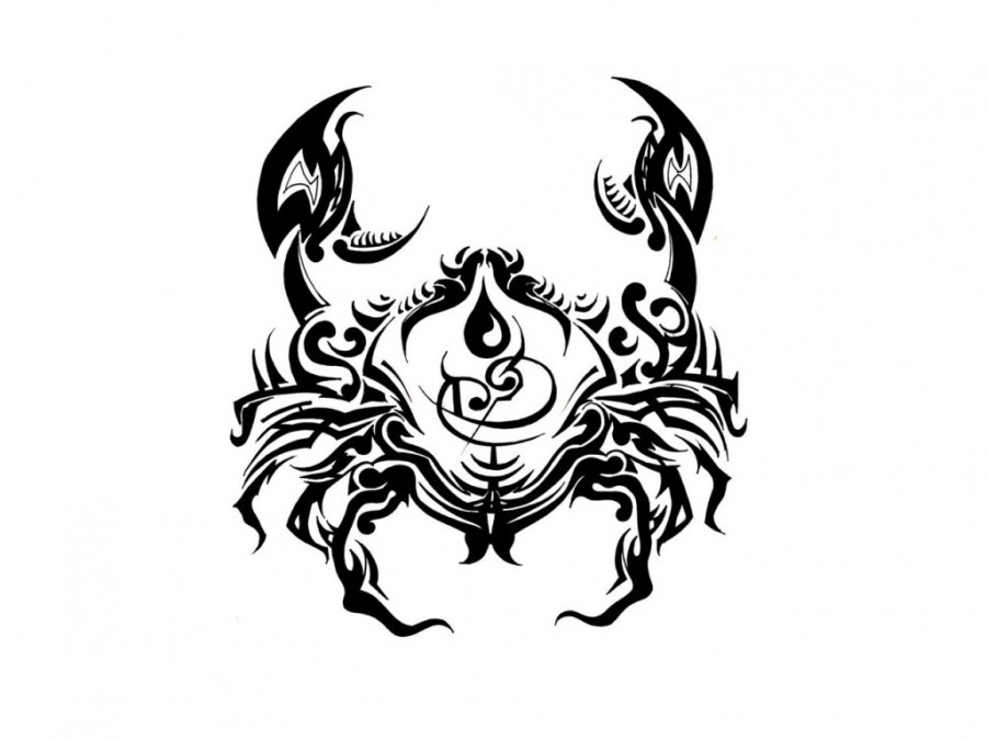 Cancer Zodiac Symbol Tattoos Sketch Design