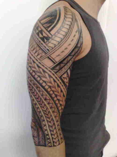 Great Samoan Sleeve Tattoo Picture for big arm