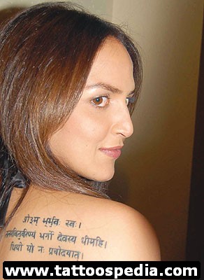 Esha Deol Sanskrit Tattoos Pictures