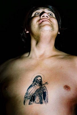 Santa Muerte Chest Tattoo for Men