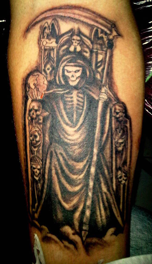 Dashing Santa Muerte Tattoo Artwork