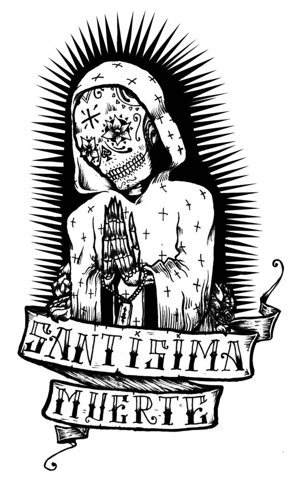Santisima Muerte Tattoo Sketch