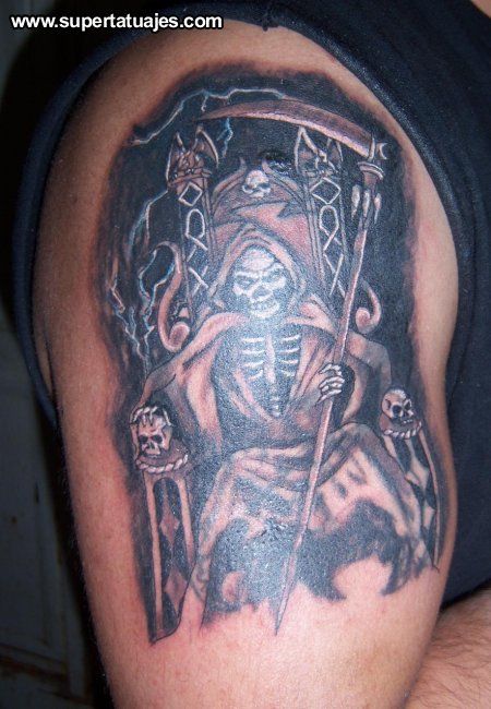 Tatuaje De La Muerte En Su Trono Fotos Tattoos