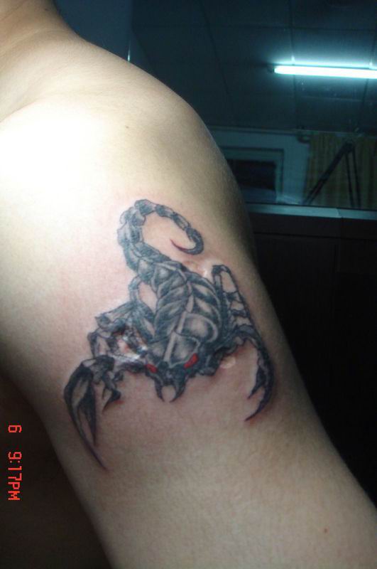 Red Eyes Scorpion Tattoo