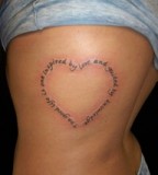 Sweet Scripture Love Shaped Tattoo for Girls