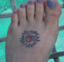 September Birth Flower Tattoos in Leg for Woman