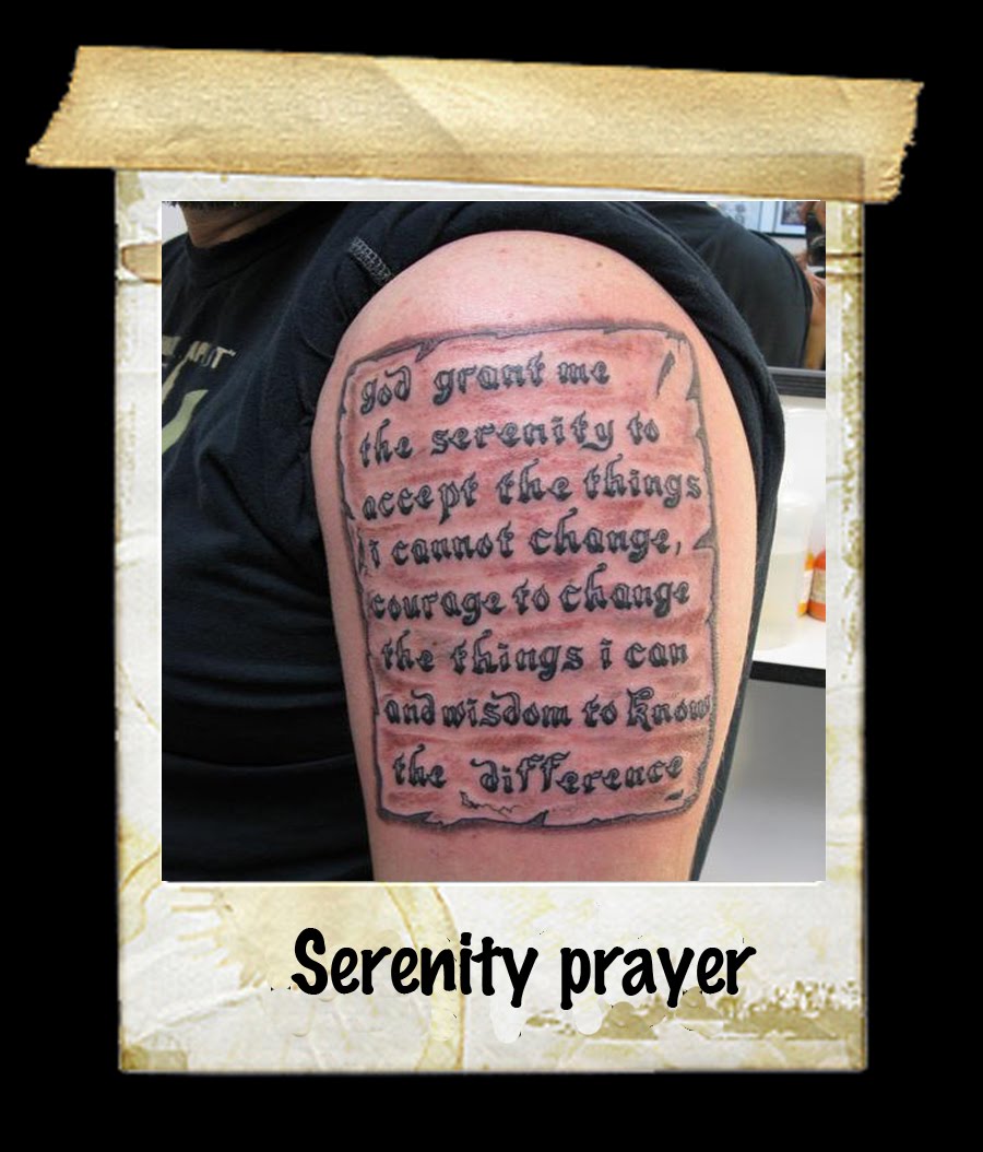 Upper Arm Serenity Prayer Tattoo