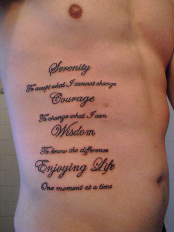 Lettering Tattoo Ideas – Serenity Prayer Tattoo