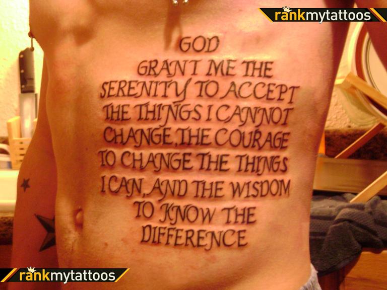 Serenity Prayer Religious Tattoo