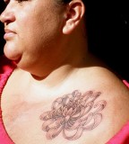 Beautiful Hawaiian Flower Tattoos on Front Shoulder - Flower Tattoos