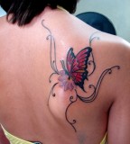 Colorful Swirly Butterfly Tattoo Designs for Women - Butterfly Tattoos