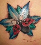 Fashionable Cute Bugs and Flowers Shoulder Blades Tattoos For Men and Women