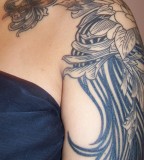 Beautiful Swirly Flower Shoulder / Arm / Sleve Tattoos Design For Women