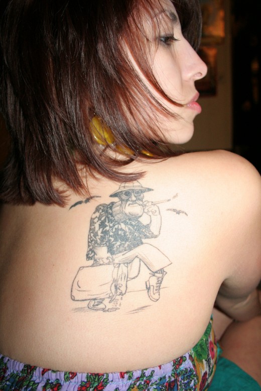 Cartoon Character Shoulder Tattoo Design for Women