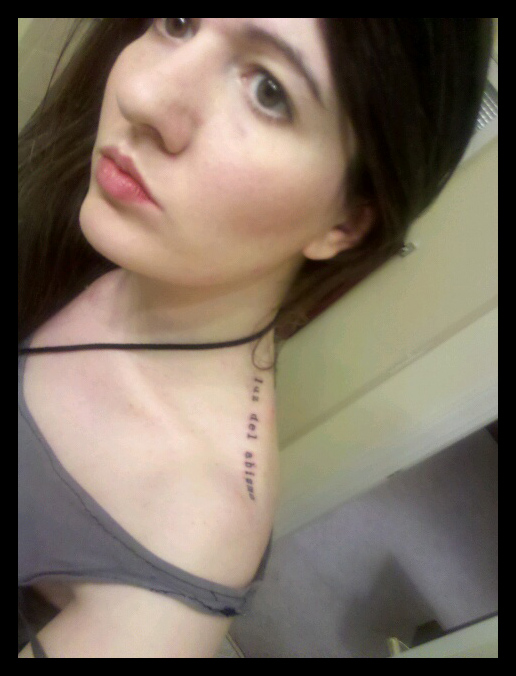 Simple Letterings Shoulder Tattoo Design for Women