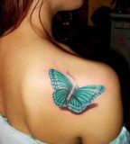 2012 / 2013 Beautiful Butterfly Shoulder Tattoos Designs For Women 