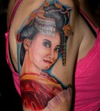 Shoulder / Upper-arm Japanese Geisha Tattoos for Women