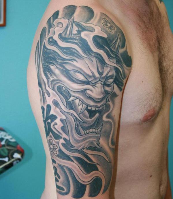 Devil Creature Shoulder / Arm Tattoo Design For Men