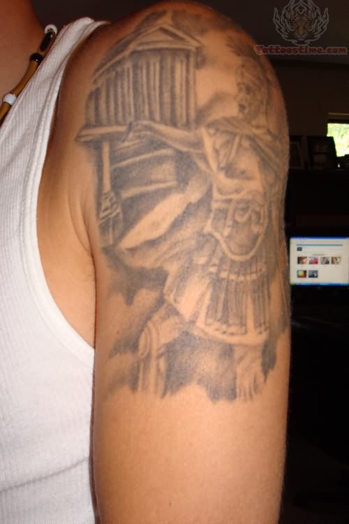 Greek Upper Shoulder Tattoo