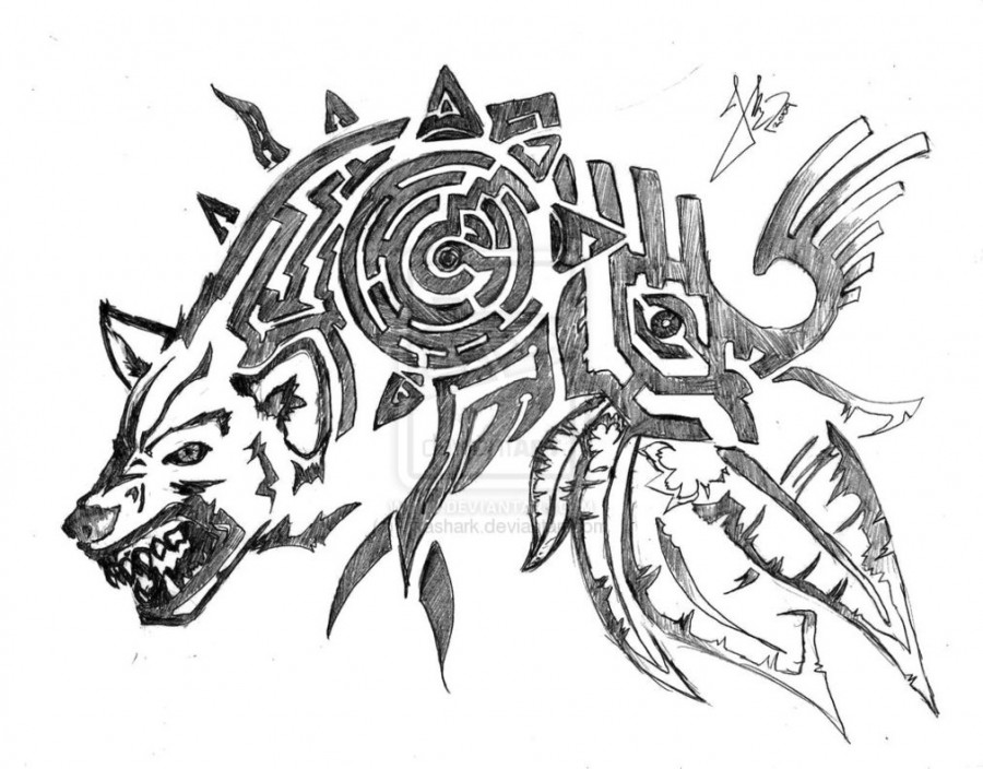 Wolf Shoulder Tattoo Design