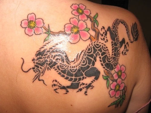 Black Dragon Shoulder Tattoos