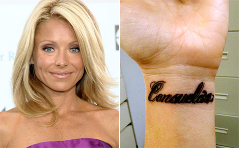 Kelly Ripa’s Ankle And A Wrist Tattoo