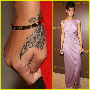 Rihanna’s New Wrist Tribal Tattoo