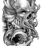 Awesome Design Sketch of Skull Tattoo