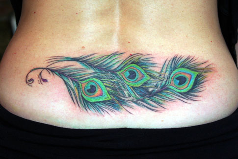 Peacock Design Tattoo For Girl