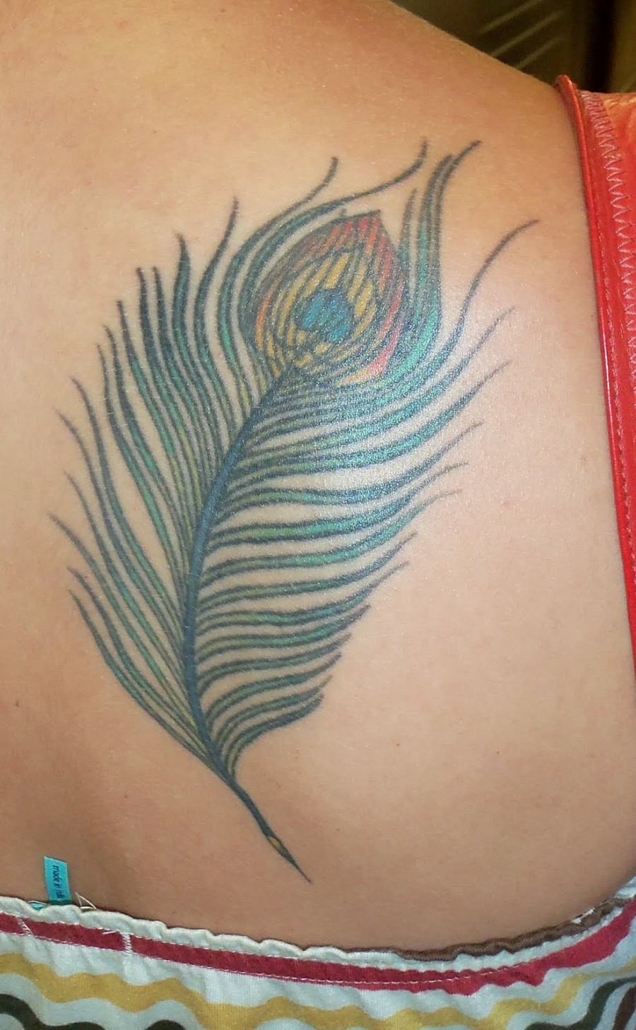Peacock Feather Back Tattoo Design